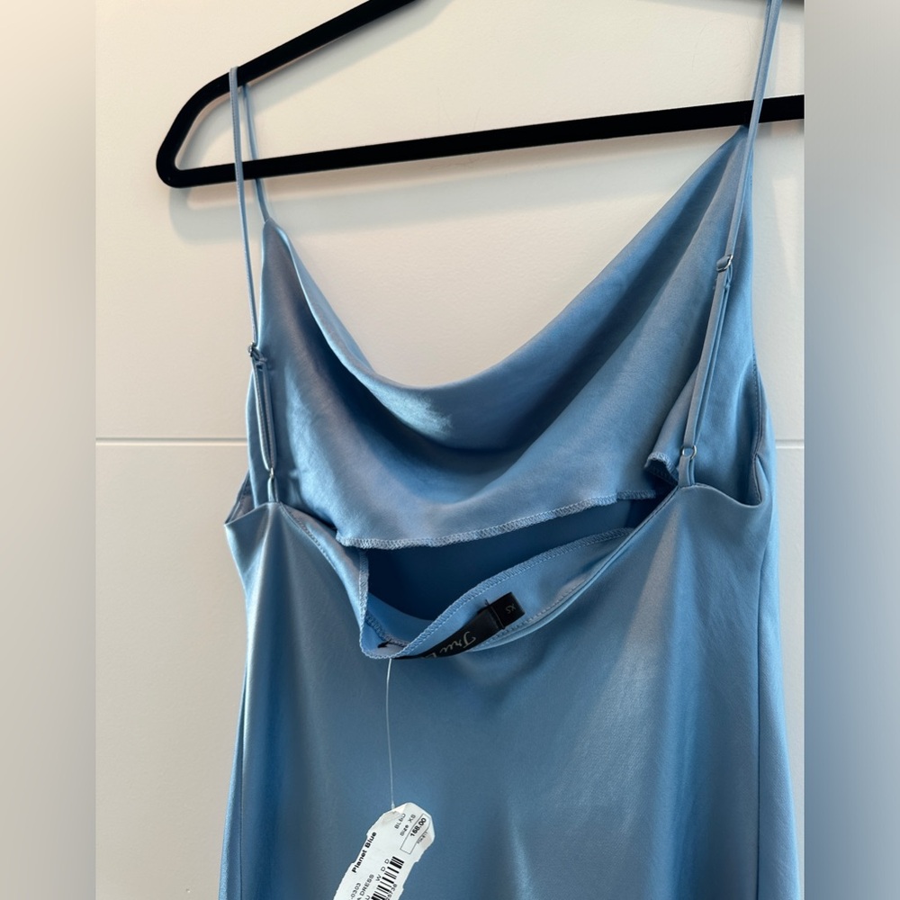 Blue Life Satin Spaghetti Strap Mini Dress XS | Formal Event Summer Party NWT - Picture 10 of 11